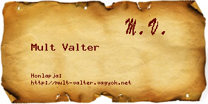 Mult Valter névjegykártya